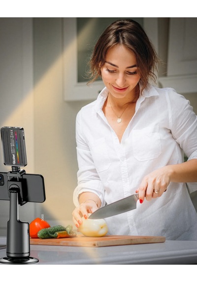 Rgb Led Telefon Selfie Işığı Şarjlı Mini Video Çekim Lambası 3000 Mah Canlı Yayın Işığı 2900-9000k Siyah Kırmızı