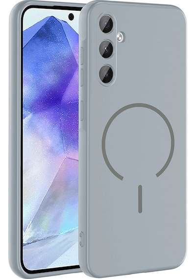 Adige Samsung Uyumlu Galaxy A57 Kılıf Silikon Meta Araç Tutucu Özellikli Gri
