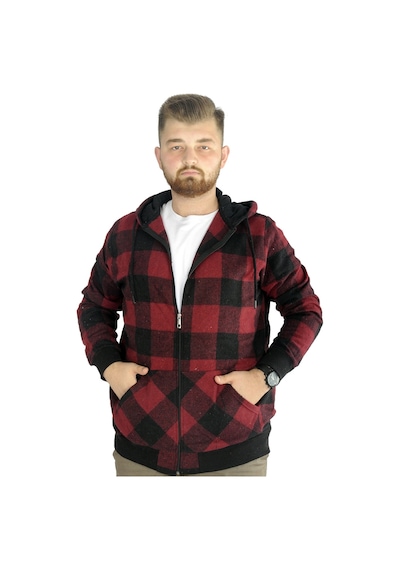 Mode Xl Erkek Oduncu Kapsonlu Sweat Pocket 21574 Vişne 001