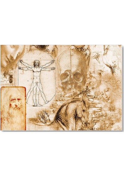 Cakasepetim Ahşap Tabblo Leonardo Da Vinci Ve Eserleri Ahşap Mdf Tablo