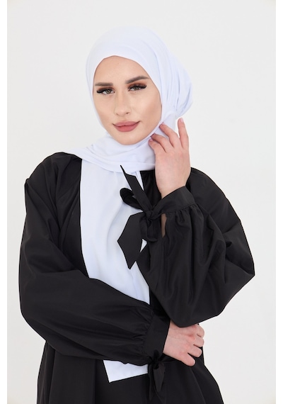 Hürrem Bone Beyaz Pratik Hazır Geçmeli Tesettür Bone Sandy Boyunluklu Çıtçıtlı 2505 42 Beyaz