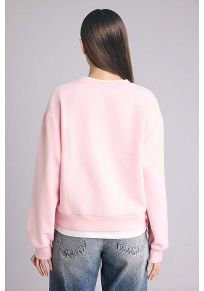Defacto Relax Fıt Basıc Düz Kalın Sweatshirt Kumaşı Sweatshirt H2149ax25wnpn38 Pembe-pn38