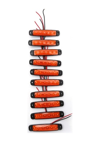 (10 ADET) SARI 6 LEDLİ PARMAK LAMBA 12V-24V