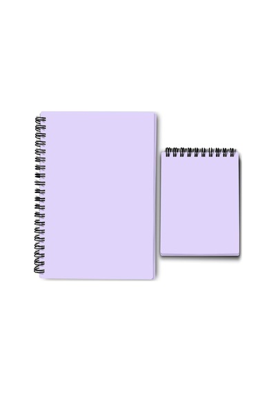 Ayrex Premium Pastel Renk İkili Defter Seti - Renkli Sayfalı A5 Spiralli Defter & A6 Not Defteri - 50 Yaprak Şeffaf K Genel