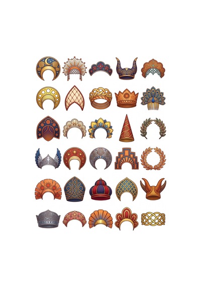30 Adet Folklorik Etnik Başlık Sticker Seti - Laptop Defter Su Matarası Çok Renkli