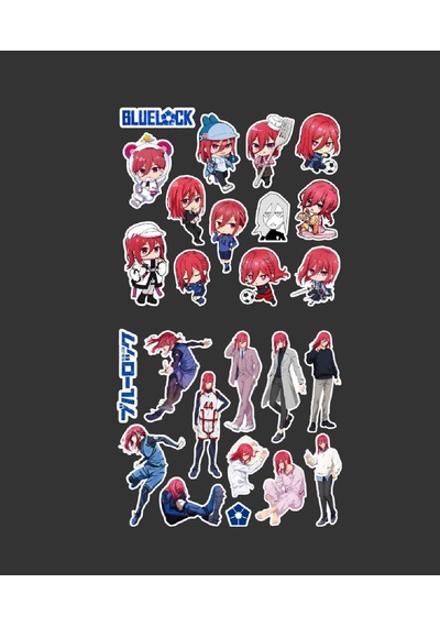 Blue Lock-hyoma Chigiri-bluelock-parlak Kağıt -2li Sticker Set-telefon Laptop Süsleme Kırmızı