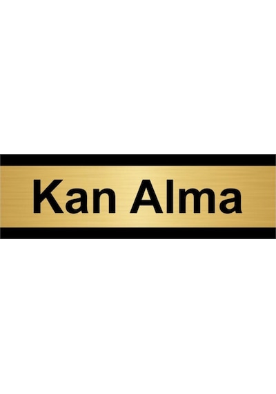 Kan Alma 5x20cm Altın Renk Metal Yönlendirme Levhası
