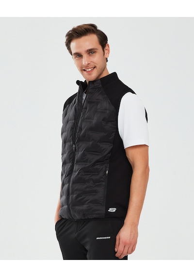 Skechers Outerwear M Padded Lightweight Vest Erkek Siyah Yelek S241154-001