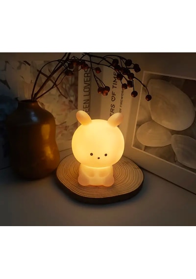 Tavşan Gece Lambası, Masaüstü Led Lamba Pembe