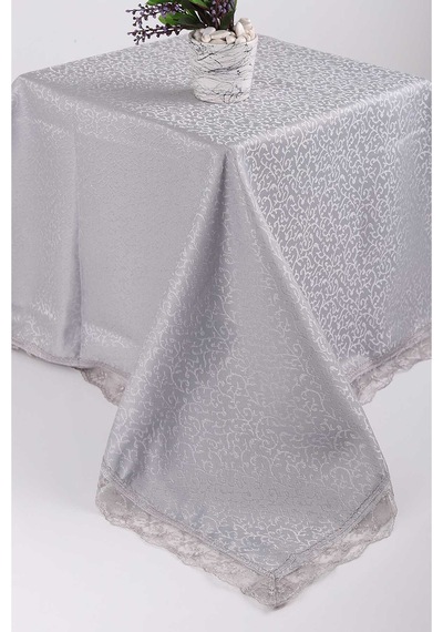 Kdk Dertsiz 160x220 Güpürlü Masa Örtüsü - Gri Gri