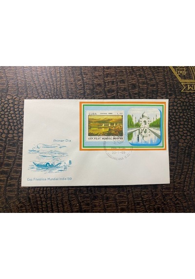 Cuba / Küba 1989 İlk Gün Zarfı Exp. Filatelica Mundial İndia '89