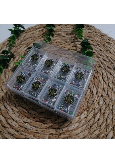 Minelli İpek İğne - Renkli -kutu İçi 24 Paket - Paket İçi 100 Lü Ms324 Çok  Renkli