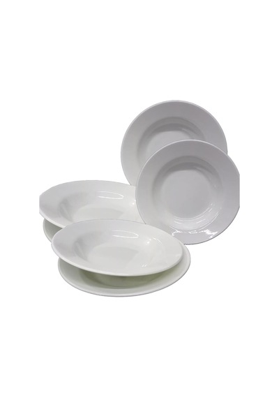 Melamin Çukur Yemek Tabağı. 6 Adet Lokanta Tabağı. 21 Cm