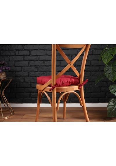 Altınpamuk Altınpamuk Sandalye Minderi Düğme Dikişi Detaylı 40X40Cm Bağcıklı