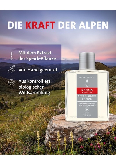 Men Active Tıraş Sonrası Losyon 100 Ml Ferahlatıcı Ve Canlandırıcı After Shave, Doğal Bitki Özü, Vegan, Hassas Ciltler İçin Bakım
