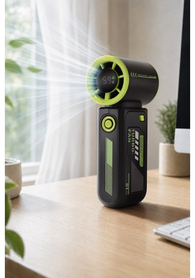 Hadron N115 Şarjlı Turbo Mini El Fanı Dijital Göstergeli