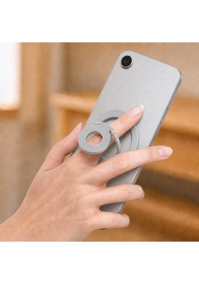 Zore Paris M102 Magnetik Ring Standlı Telefon Tutucu Gri