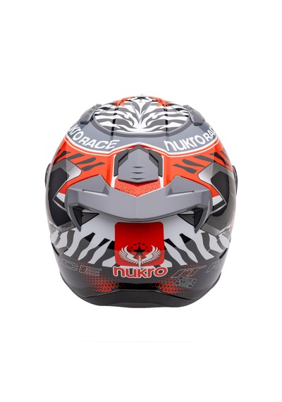 Nukro B-506 Combo Güneş Vizörlü Kapalı Motosiklet Kaskı Beyaz - Gri - Kırmızı