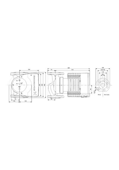 Grundfos Magna1 65-150 F 340 Frekans Konvertörlü Sirkülasyon Pompası