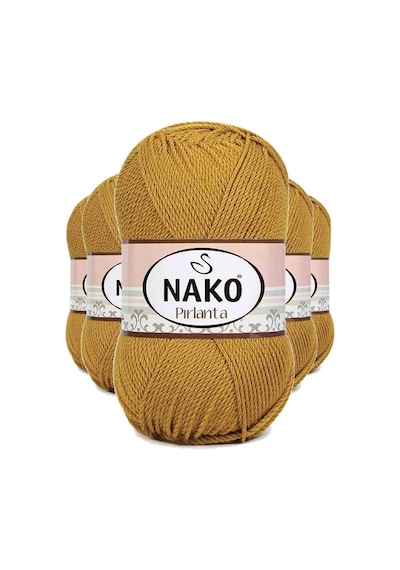 5 Adet Pırlanta Amigurumi El Örgü İpi Yünü Altın 6706