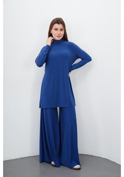Penyebizden Dik Yaka Sandy Tunik-indigo Mavi