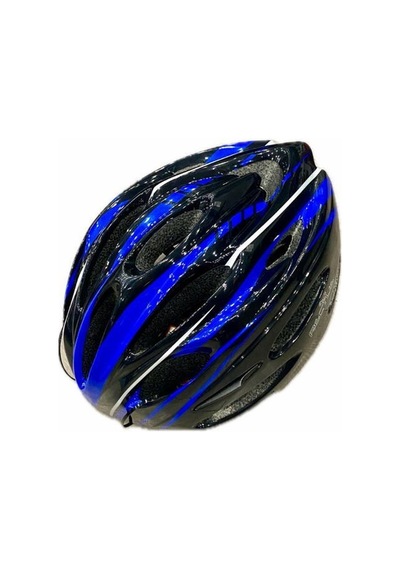 Kask Yetişkin Vizörlü - Ledli Kırmız-mavi Siyah - Mavi