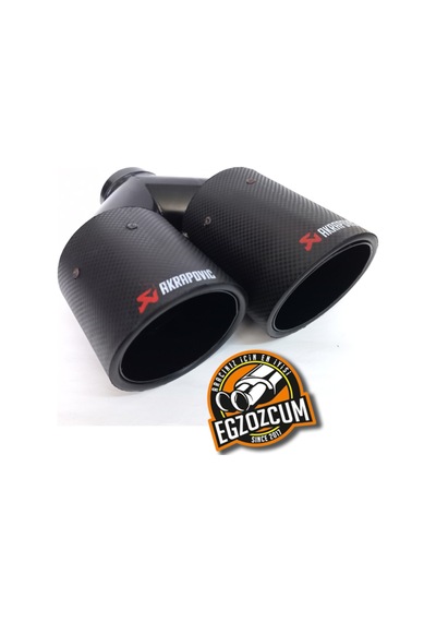 90 Mm. Çiftli Takım Sağ/sol Yuvarlak Dudaklı Karbon Kaplama Akrapovıc Egzoz Eksoz Çıkışı
