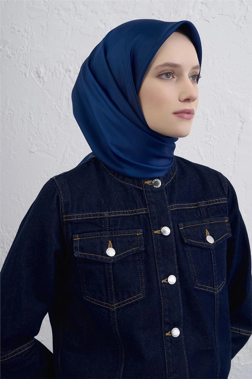 Armine Saf İpek Sura Eşarp 9402d 83 Mavi