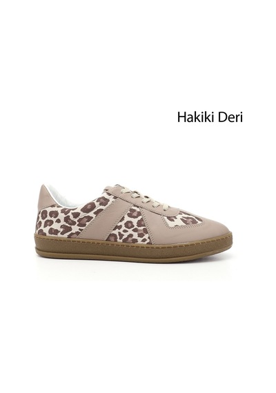 Gönderi(R) Gönderi R Vizon Lastik Bağcıklı Hakiki Deri Sneaker Vizon