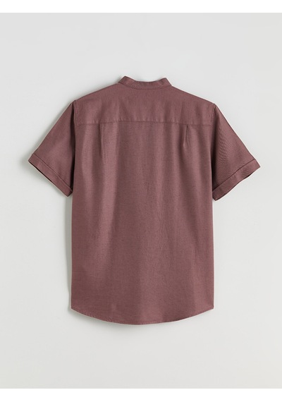 Lcwaıkıkı Classic Bordo Regular Fit Hakim Yaka Kısa Kollu Erkek Gömlek