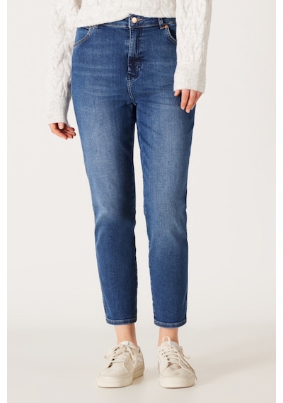 Wrangler Walker Slim Fit Dar Kesim Yüksek Bel Dar Paça Mavi Kadın Esnek Jean Denim Kot Pantolon W2HCMQ478 Mavi