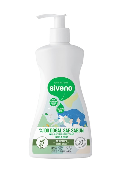 Siveno %100 Doğal Sıvı Kastil Sabun Defne Yağlı Nemlendirici Bitkisel Vegan 300 ML