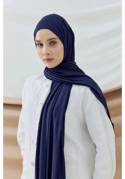 Aminenesil Modakaşmir Penye Şal Lacivert Renk