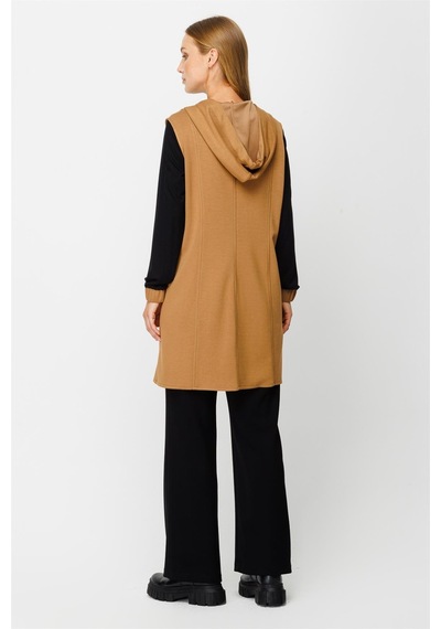 Esswaap Oysh Kumaş Yelekli İç Dış Takım Camel-camel Camel