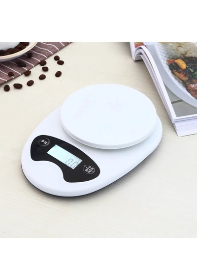 Hazneli Mutfak Terazisi Sh-136 - 5 Kg Hassas Dijital Tartı Beyaz