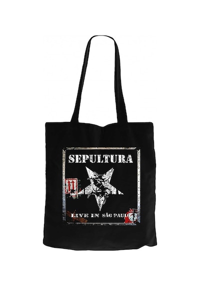 Sepultura Live in Sao Paulo Siyah Kanvas Bez Çanta Siyah