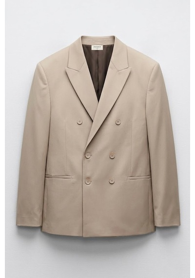 Antioch Kruvaze Relaxed Fit Erkek Blazer Ceket Taş