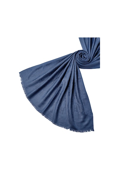 Mim Eşarp Işıl İpek - H Desen Kaşmir İpek Şal 75x190 Cm İndigo