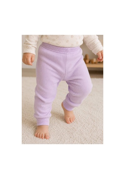 H&c Coolboy H&c Bebek Patiksiz Alt Pantolon %100 Pamuk Esnek Fitilli Ribana 0-36 Ay Lila