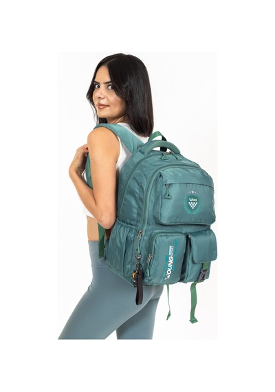 Şık Ve Fonksiyonel Çok Gözlü Sırt Çantası Unisex - Yeşil Yeşil