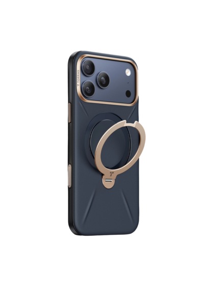 Torras Apple iPhone Uyumlu 17 Pro O Stand Spin Vegskin Serisi Magsafe Kılıf Lacivert