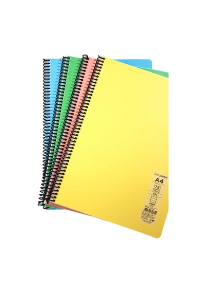 Mynote Flex A4 72 Yaprak Çizgili Spiralli Plastik Kapak Defter Pastel