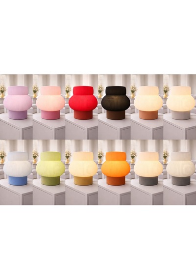 Bumble Model - Led Abajur - Masa Lambası - Usb 5v İle Çalışır - Slim Led Aydınlatması Dahildir - Dekoratif Lamba - Renk Seçenekli Çok Renkli