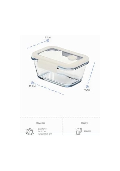 Neoflam Fika Glace Vakumlu Cam Saklama Kabı 460 Ml Bej