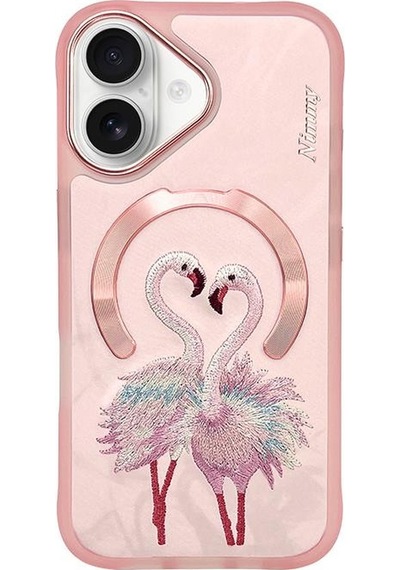 Apple Uyumlu iPhone 16 Tasarım Kılıf 3d Gerçek Nakışlı Flamingo Desenli Magsafe Silikon Kamera Korumalı Şeffaf Apple Uyumlu iPhone 16 Tasarım Kılıf 3d Gerçek Nakışlı Flamingo Desenli Magsafe Silikon Kamera Korumalı Şeffaf