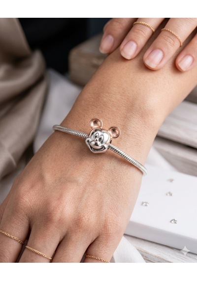 Bayan Mickey Mouse Model Gümüş Charm