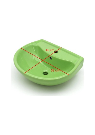 Ece Banyo - Riga Fıstık Yeşili Yarım Ayaklı Lavabo 53 Cm Yarım Ayak Dahil - 3801-ytk