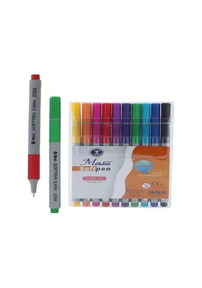 Masis Softpen 10 Renk Pvc Fineliner