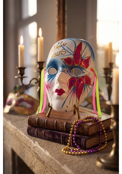 El Yapımı New Orleans Karnaval Maskesi