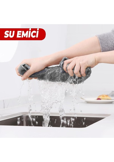 Lexroo Mikrofiber Mutfak Temizlik Bezi, Leke Tutmaz Temizlik İçin Kareli Bez - 40x40 Cm - 3 Adet Çok Renkli